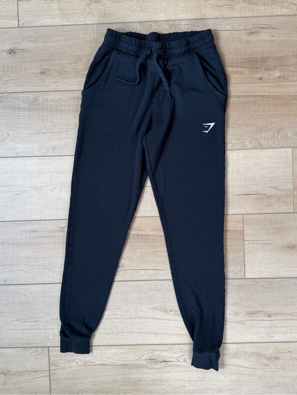 Gymshark Pants Womens Small Black Flat Front Drawstring Pull On Jogger